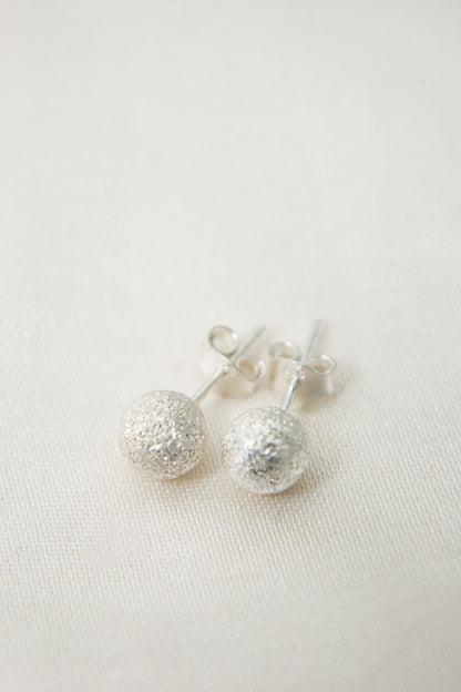 Women's 925 Sterling Silver Ball Earrings with Zirconia