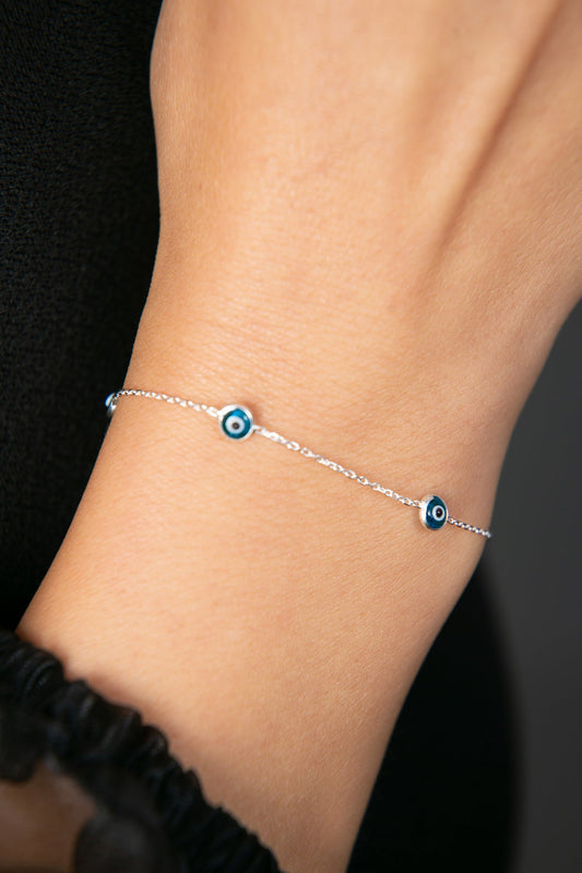 Women's Evil Eye 925 Sterling Silver Bracelet
