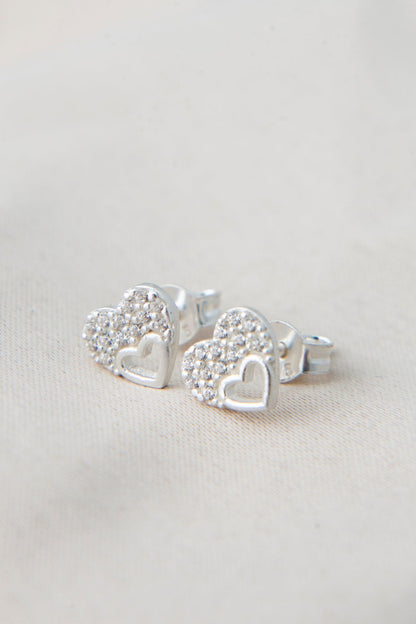 Women's Heart Model 925 Sterling Silver Earrings