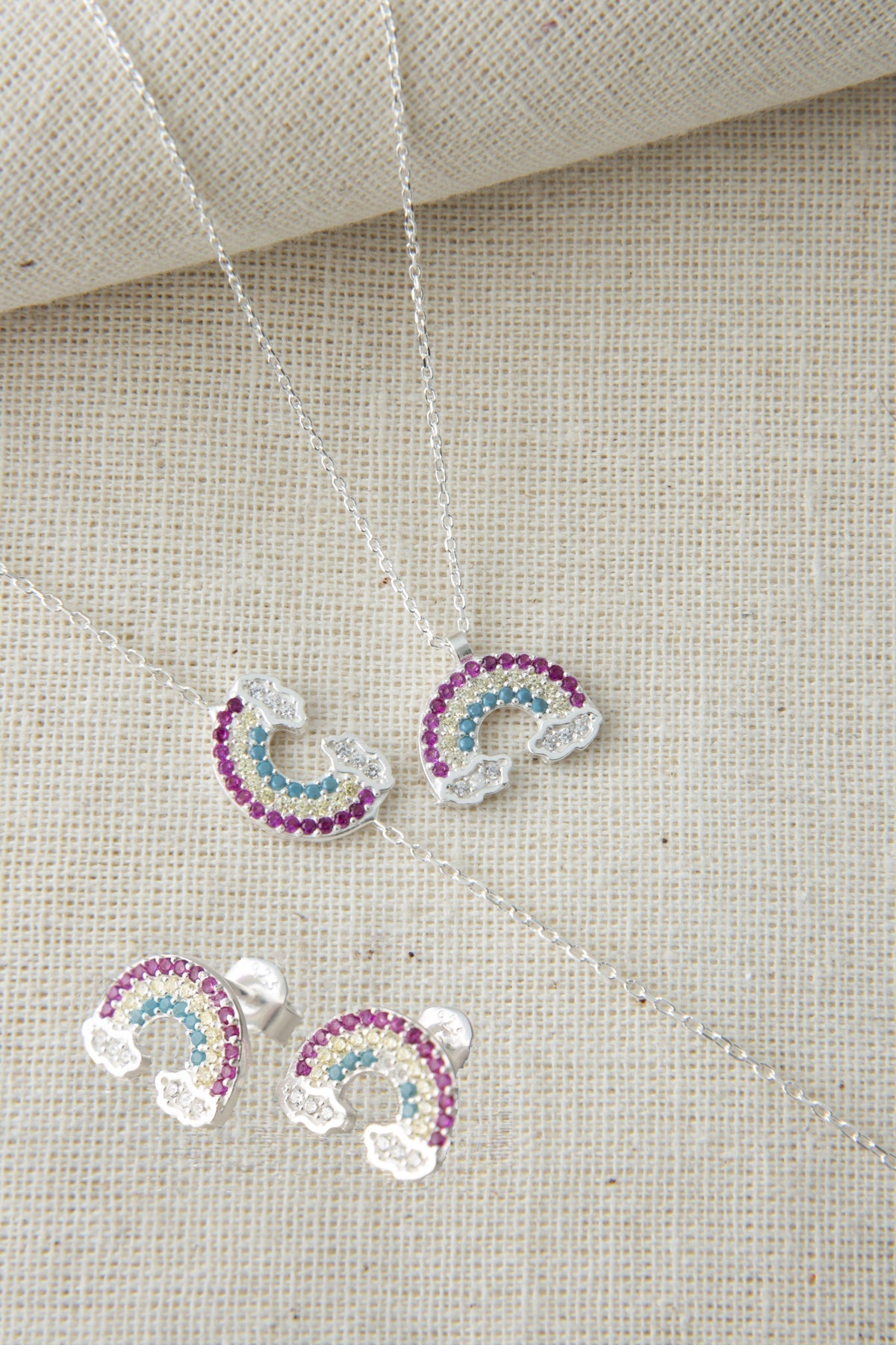 Women's Rainbow Model 925 Sterling Silver Set