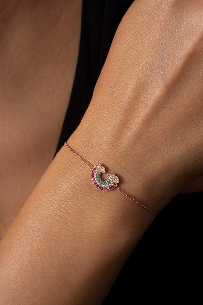 Women's Rainbow Model 925 Sterling Silver Bracelet