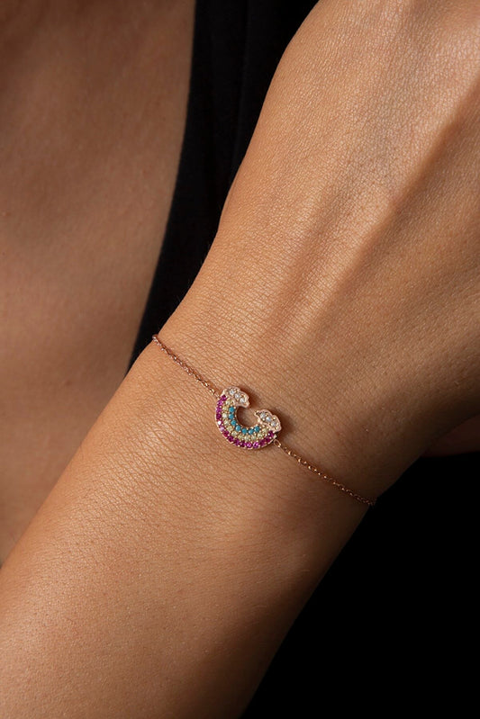 Women's Rainbow Model 925 Sterling Silver Bracelet