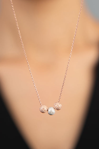 Women's 3-Cluster 925 Sterling Silver Necklace