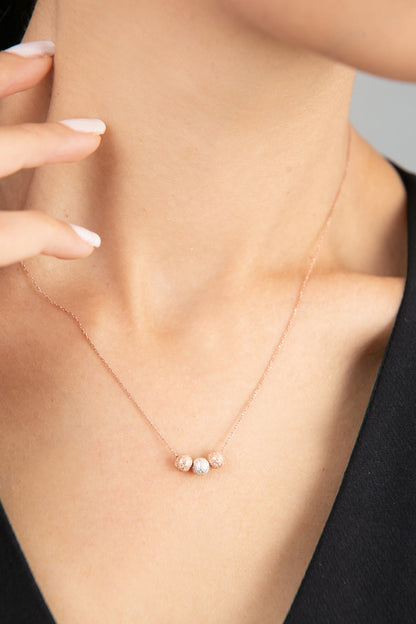 Women's 3-Cluster 925 Sterling Silver Necklace