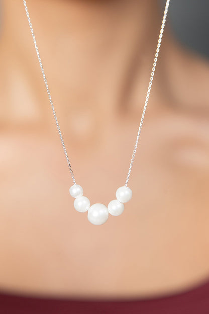 Women's Pearl Model 925 Sterling Silver Necklace