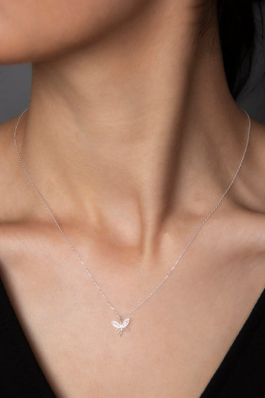 Women's 925 Sterling Silver Dragonfly Necklace