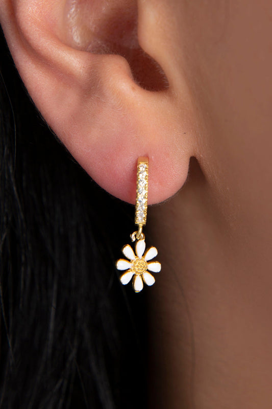 Women's Daisy Design 925 Sterling Silver Earrings