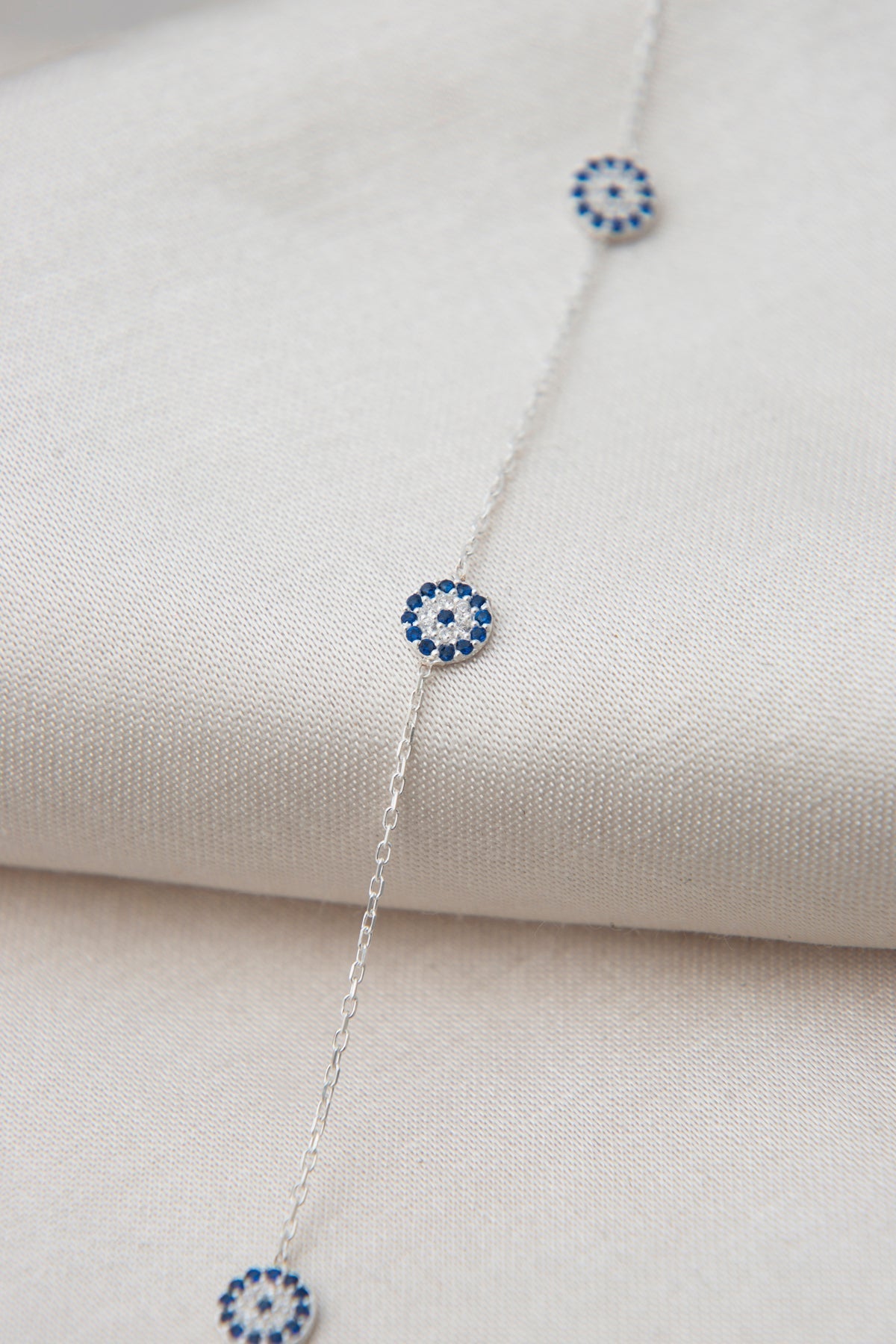Women's 925 Sterling Silver Evil Eye Anklet