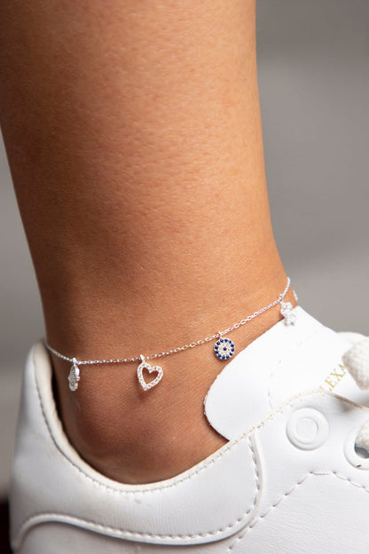 Women's 925 Sterling Silver "Luck" Anklet