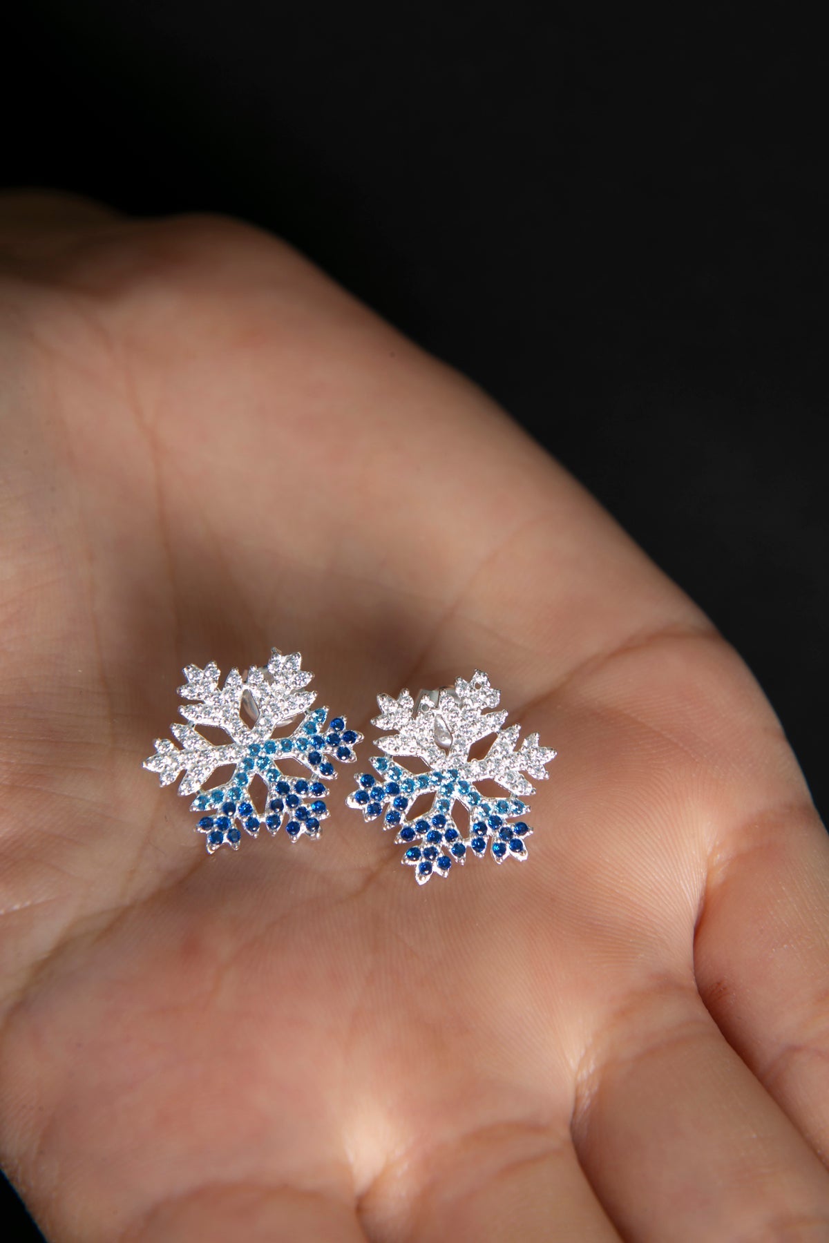Women's Snowflake Model 925 Sterling Silver Earrings
