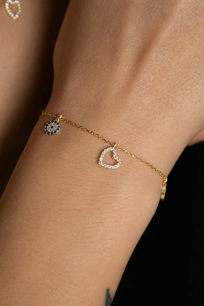 Women's Luck Model 925 Sterling Silver Necklace and Bracelet Set
