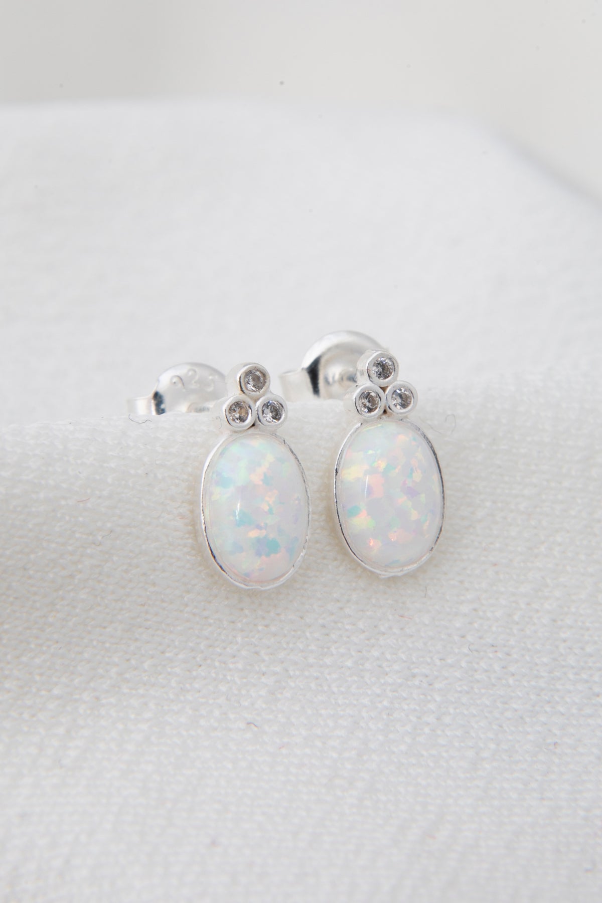 Women's Teardrop Opal 925 Sterling Silver Earrings