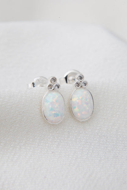 Women's Teardrop Opal 925 Sterling Silver Earrings