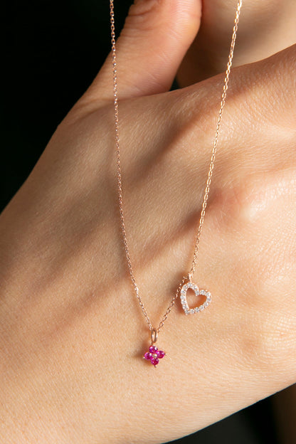 Women's Heart Detail Minimal Model 925 Sterling Silver Necklace