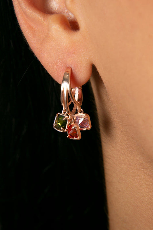 Women's 925 Sterling Silver Drop Earrings with Stones