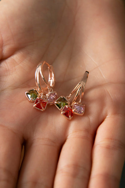 Women's 925 Sterling Silver Drop Earrings with Stones