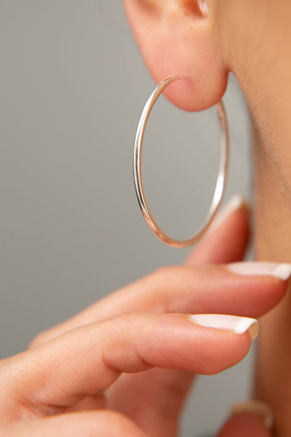 Women's Hoop Model 925 Sterling Silver Earrings