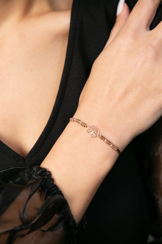 Women's 925 Sterling Silver Tree of Life Bracelet with Cord