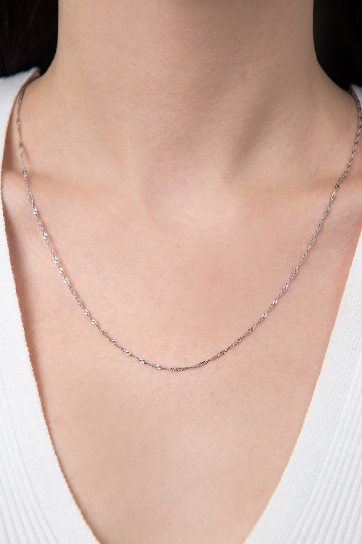 Women's Singapore Model 60 Cm 925 Sterling Silver Necklace