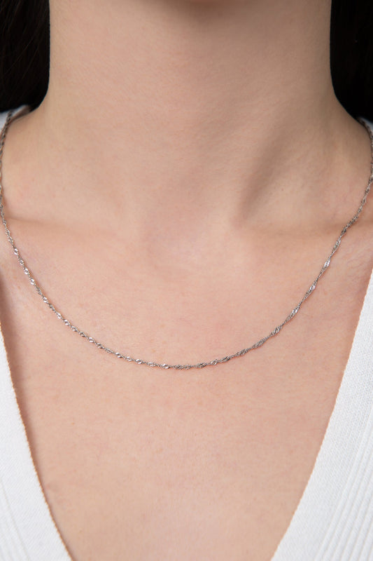 Women's Singapore Model 45 cm 925 Sterling Silver Necklace