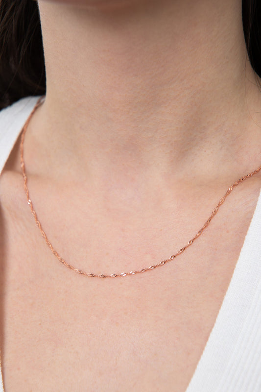 Women's Singapore Model 45 Cm 925 Sterling Silver Necklace