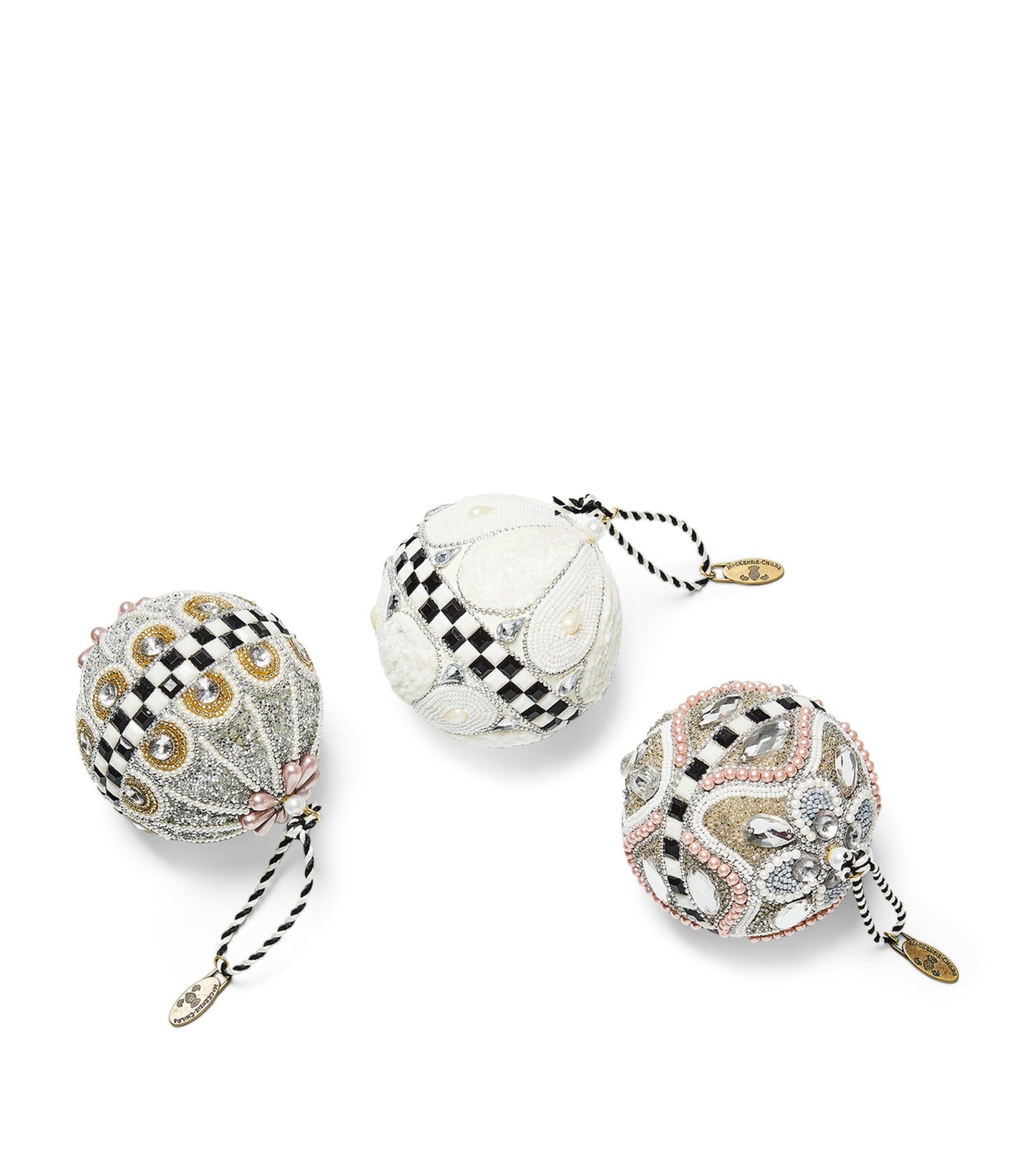 Crystal Palace Beaded Ball Ornaments, Set of 3