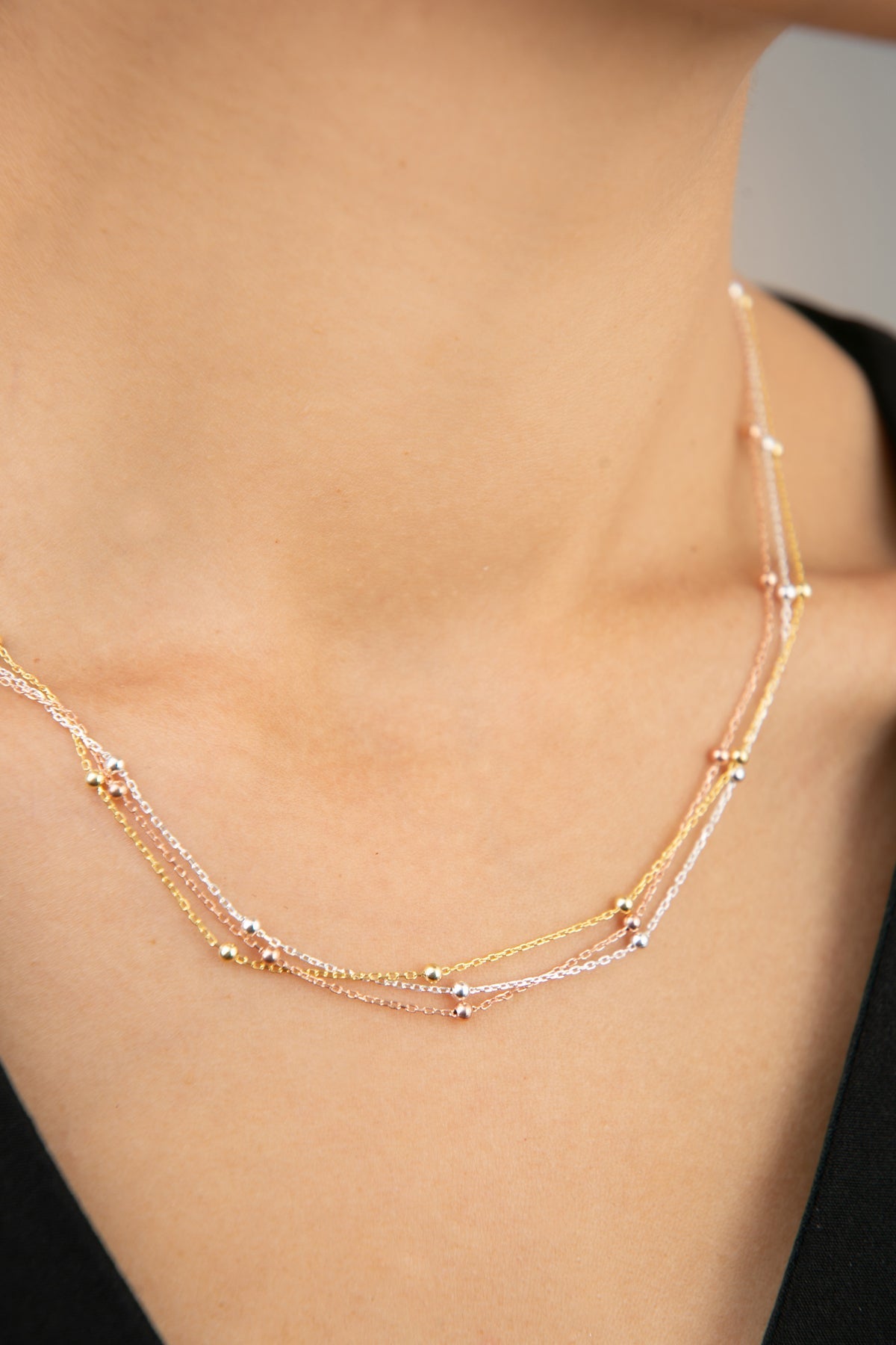 Women's 925 Sterling Silver Necklace with Doric Ball Detail in Three Colors