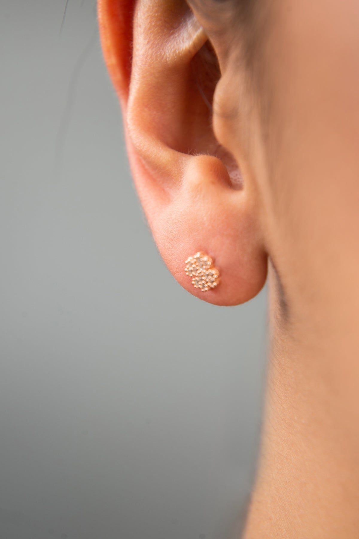 Women's Rose Gold-Plated 925 Sterling Silver Flower Earrings with Stone Detail