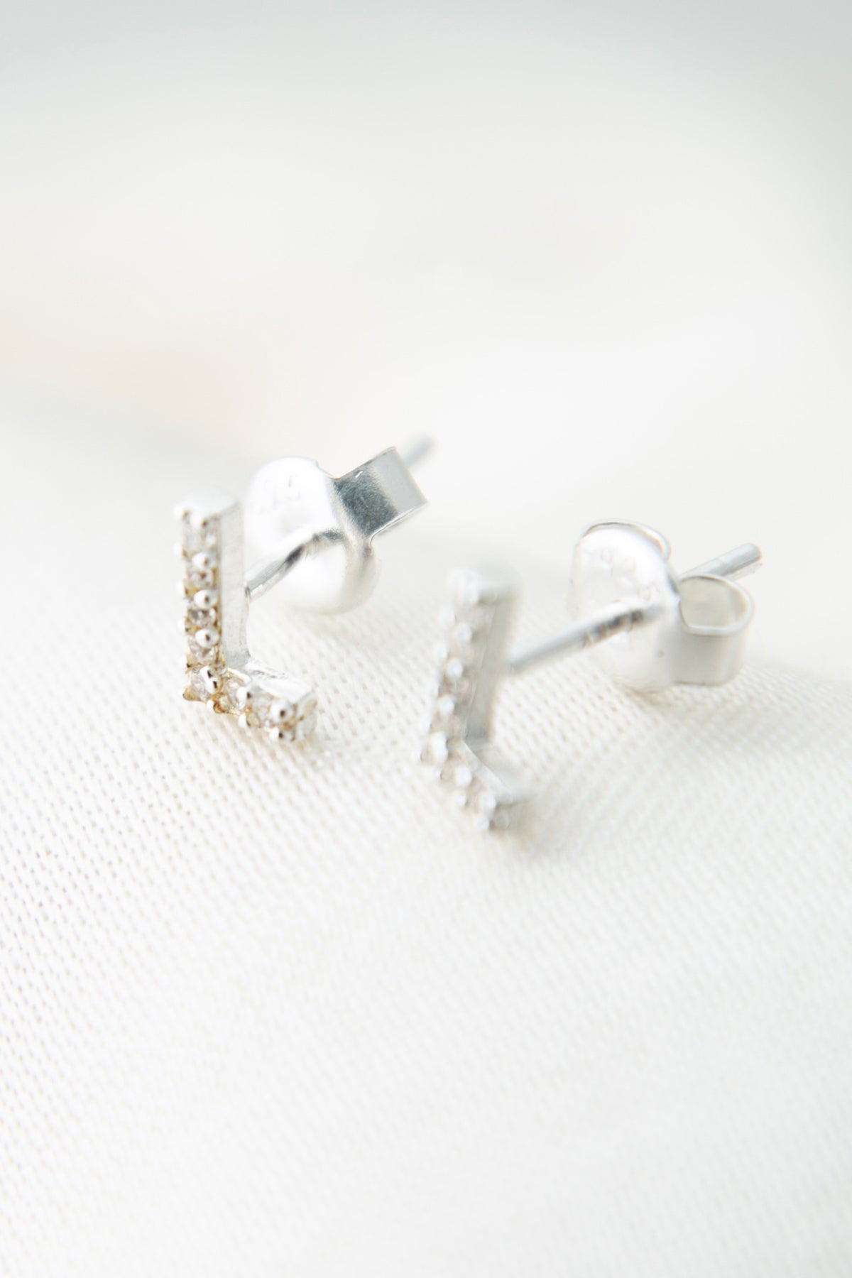 Women's L Letter 925 Sterling Silver Earrings