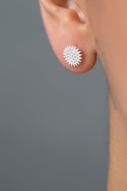 Women's 925 Sterling Silver Sun Earrings