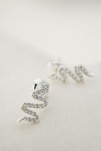 Women's 925 Sterling Silver Snake Earrings
