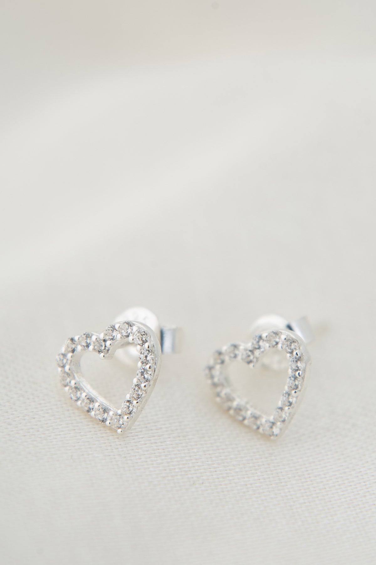 Women's 925 Sterling Silver Heart-Shaped Earrings