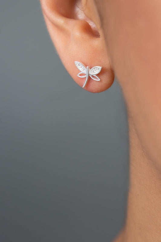 Women's Dragonfly Design 925 Sterling Silver Earrings