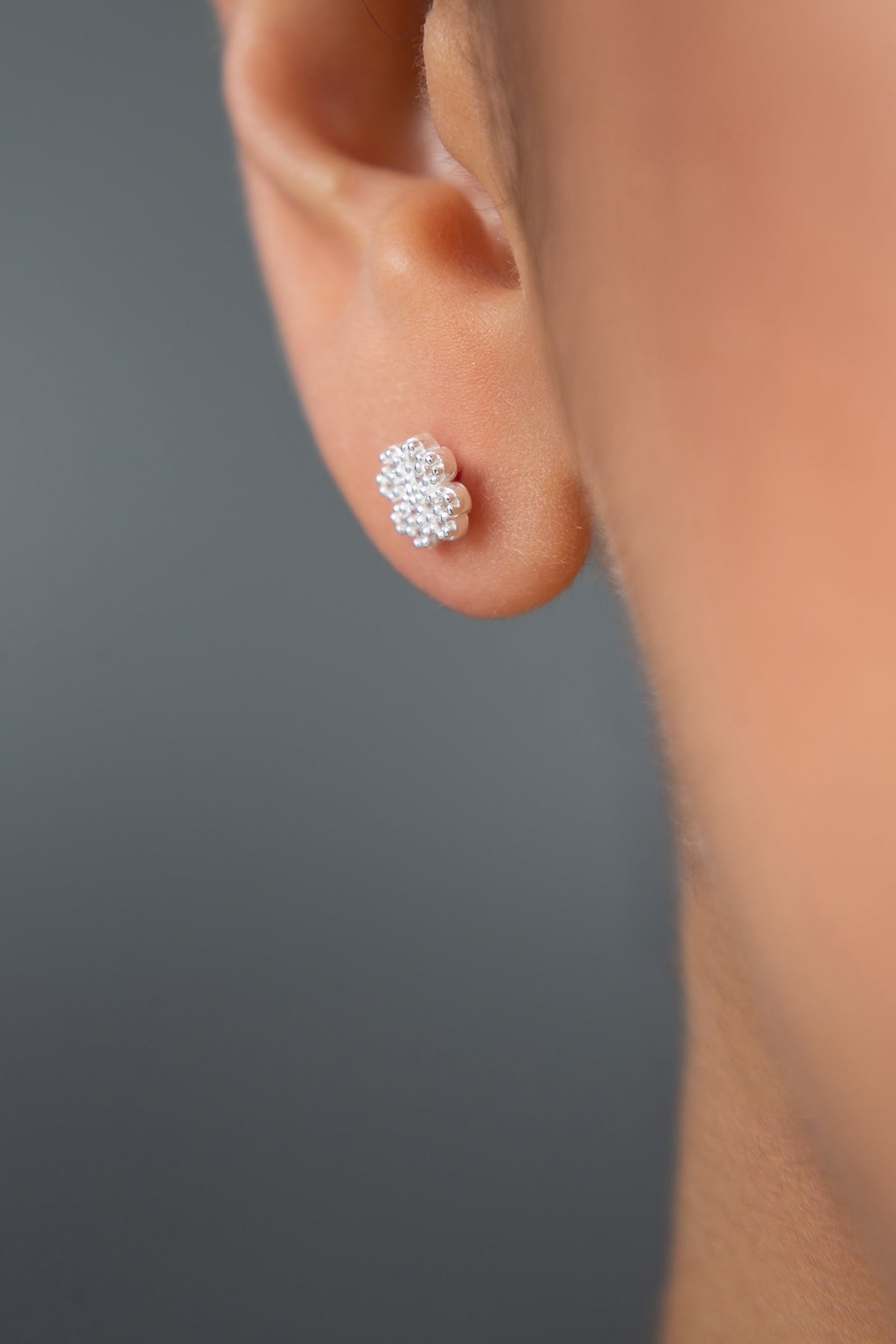 Women's Flower Model 925 Sterling Silver Earrings
