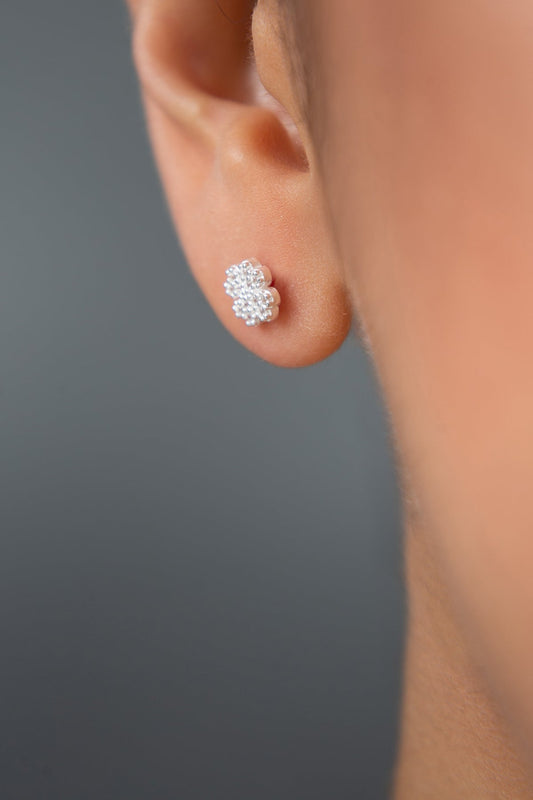 Women's Flower Model 925 Sterling Silver Earrings