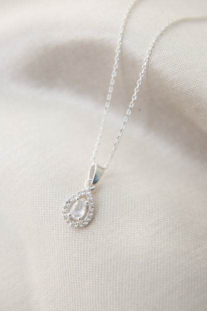 Women's Water Drop Model 925 Sterling Silver Necklace