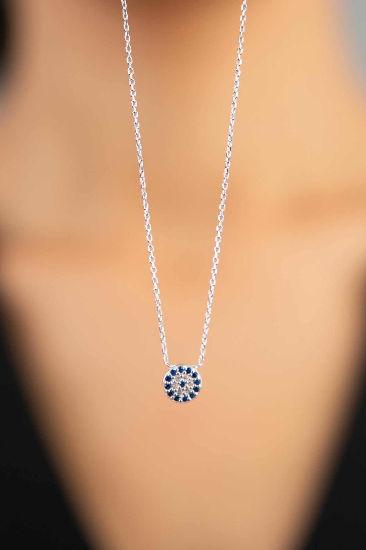 Women's 925 Sterling Silver Evil Eye Necklace
