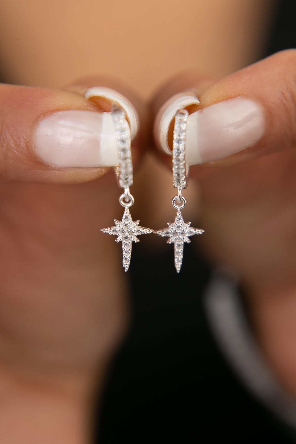 Women's North Star Model 925 Sterling Silver Earrings