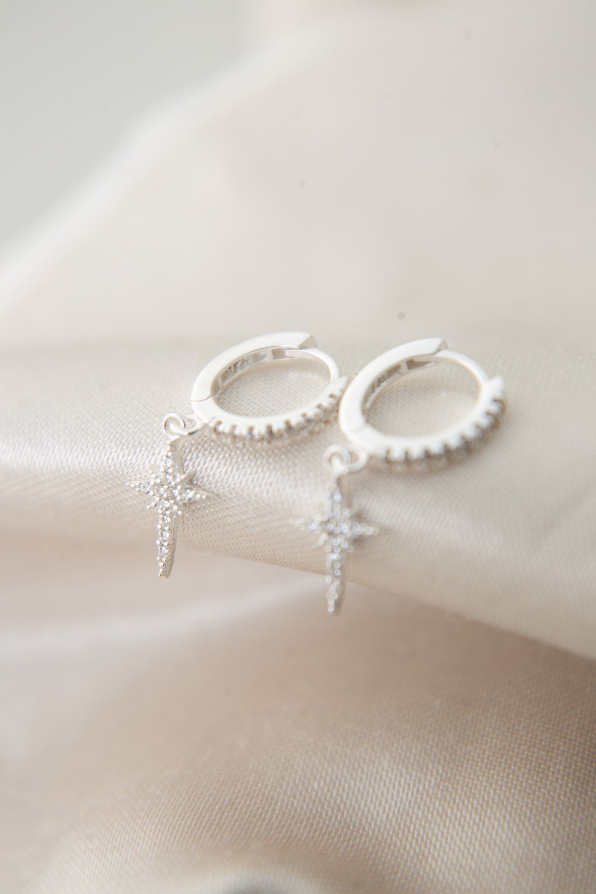 Women's North Star Model 925 Sterling Silver Earrings