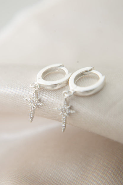 Women's 925 Sterling Silver North Star Earrings