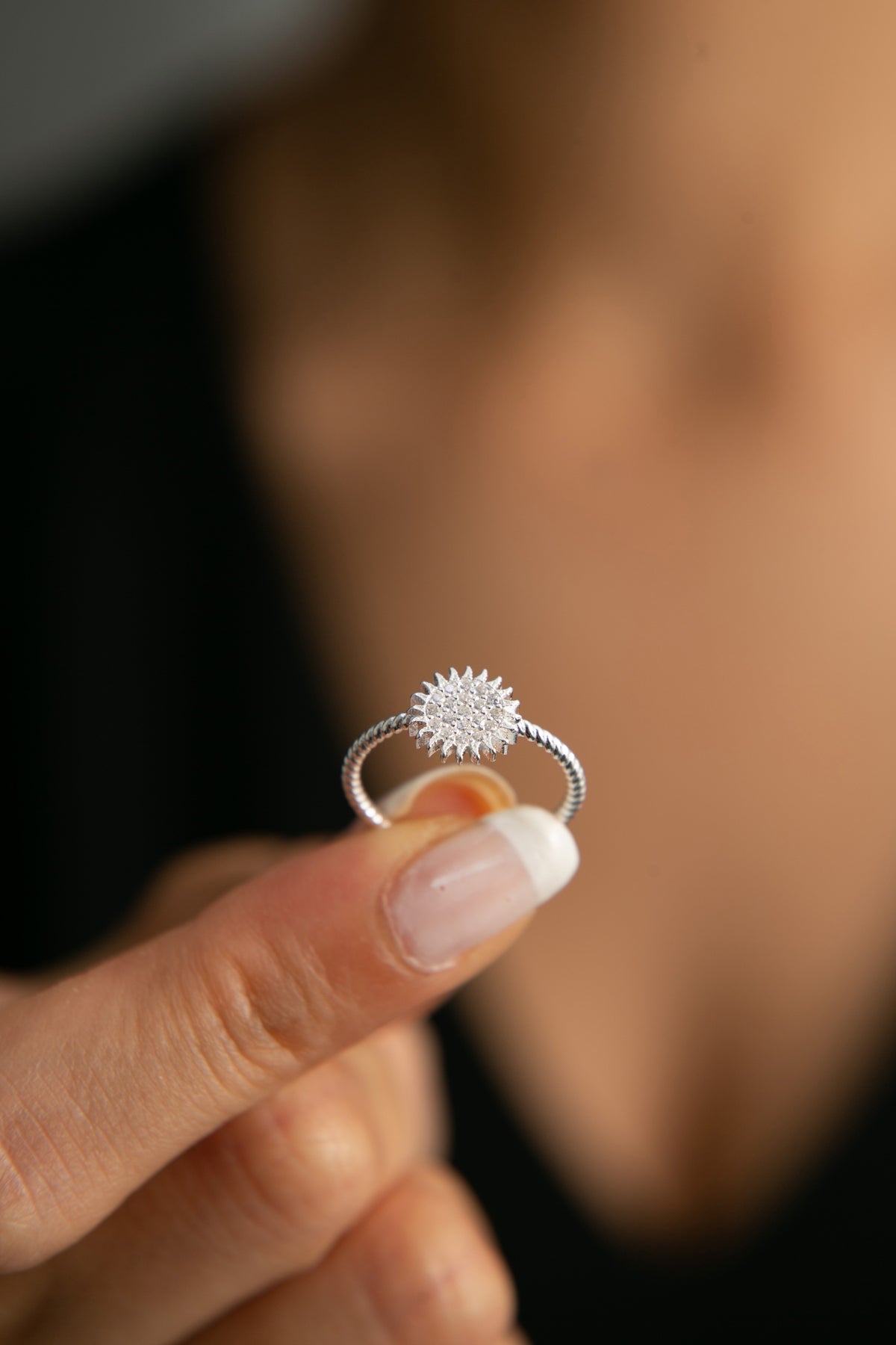Women's 925 Sterling Silver Sun Ring