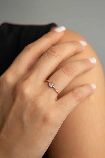 Women's Stone Detailed Twist Model 925 Sterling Silver Ring