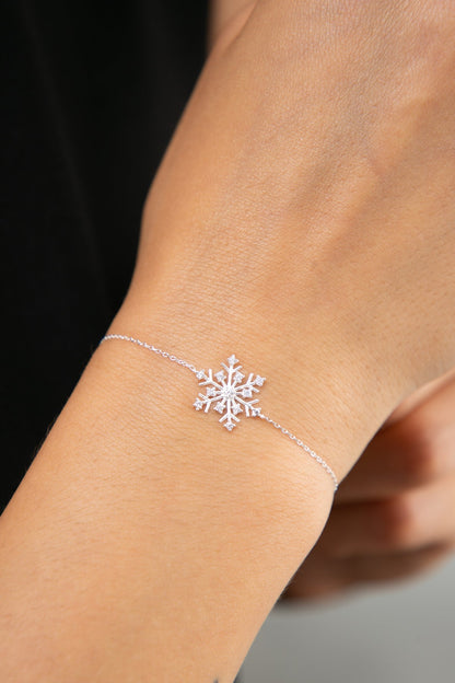 Women's 925 Sterling Silver Snowflake Bracelet