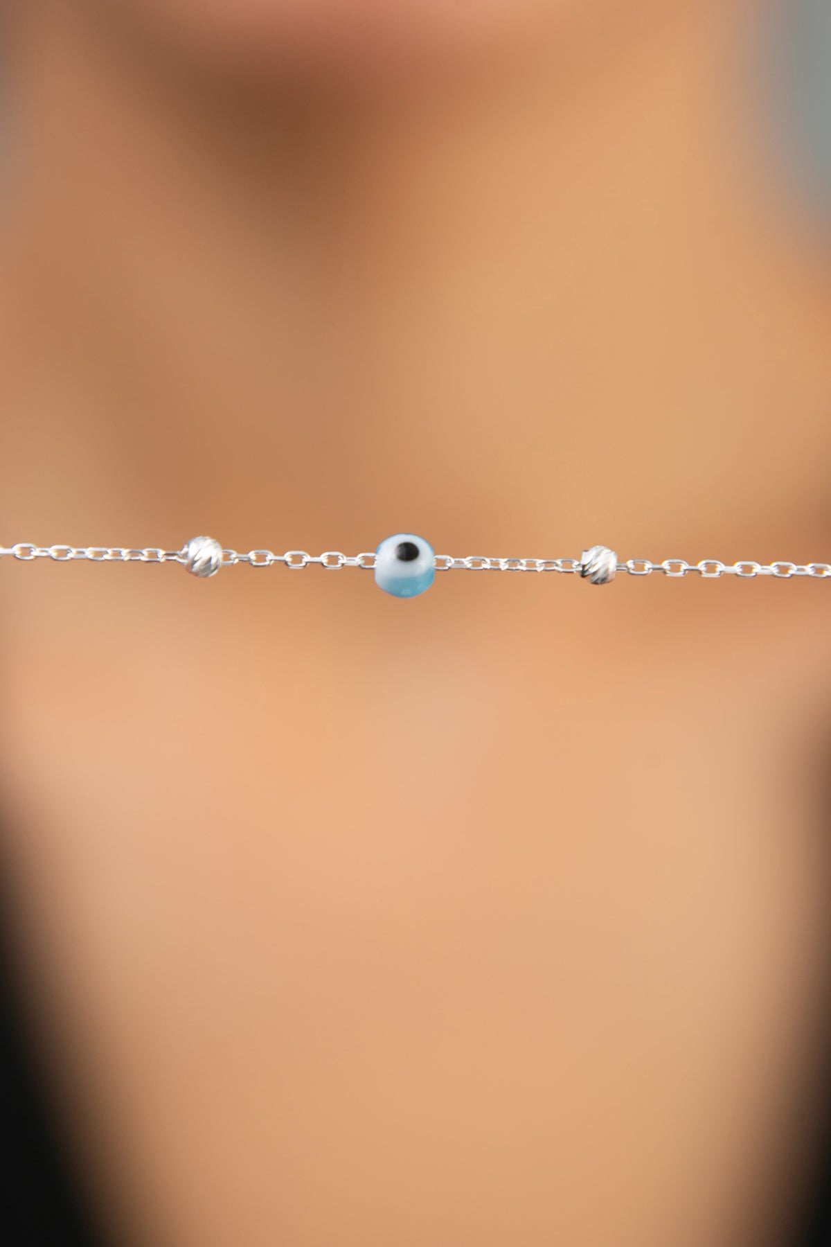 Women's 925 Sterling Silver Dorika Top Evil eye  Bracelet