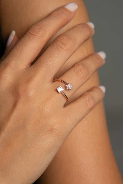 Women's Star-Detailed 925 Sterling Silver Ring