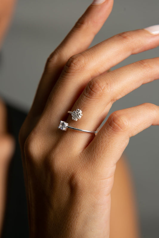 Women's 925 Sterling Silver Clover Detail Ring
