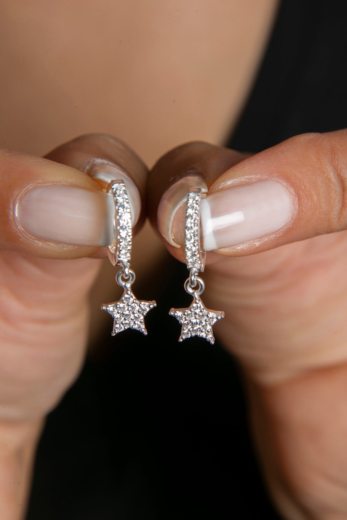 Women's Stone Star Model 925 Sterling Silver Earrings