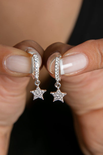 Women's Stone Star Model 925 Sterling Silver Earrings