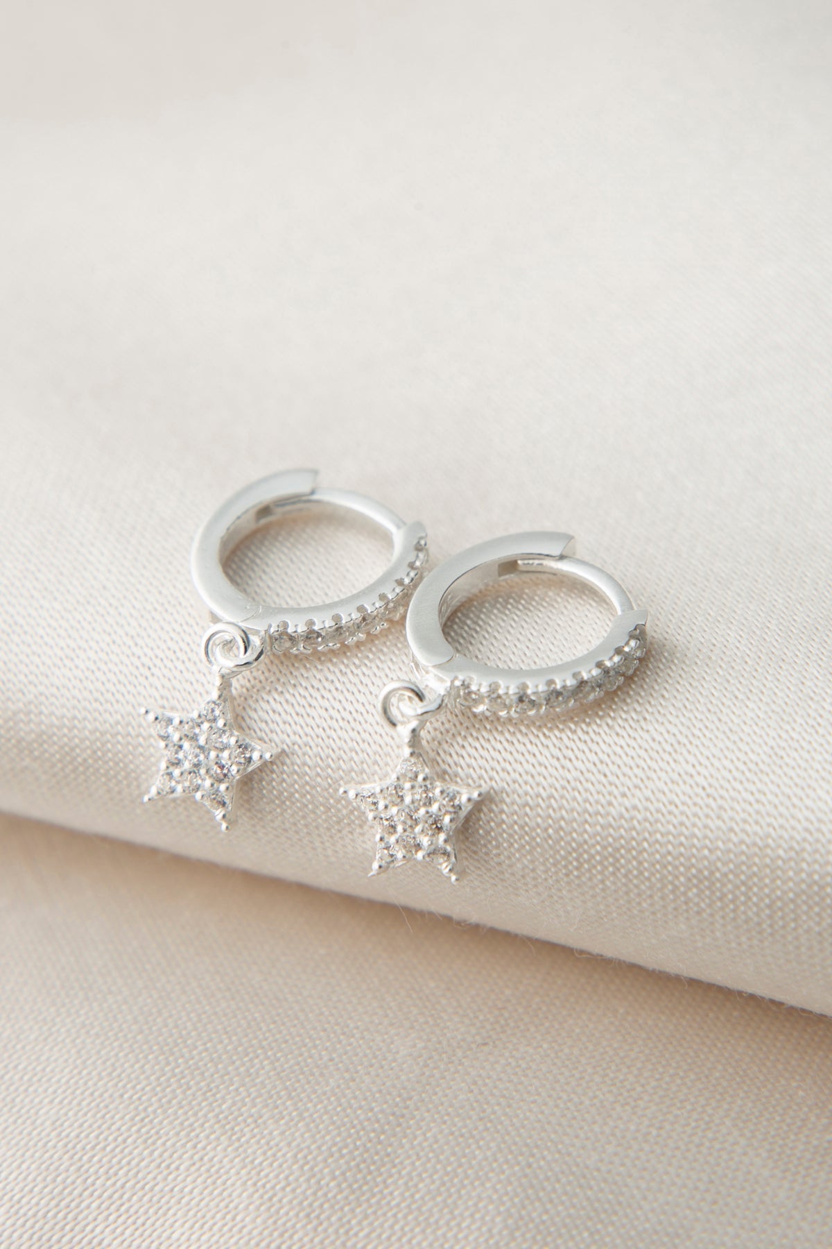 Women's Stone Star Model 925 Sterling Silver Earrings