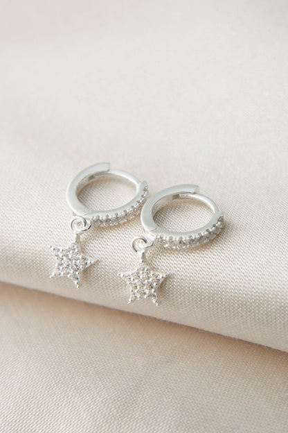 Women's Stone Star Model 925 Sterling Silver Earrings